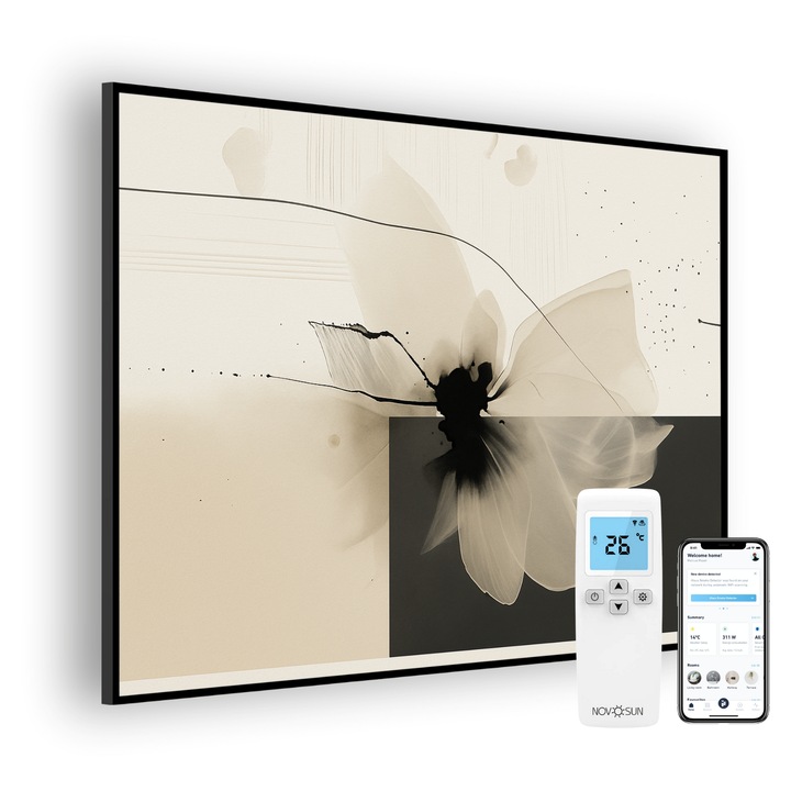 Panou radiant NovoSun ART 1100W - Flower cu Termostat Smart WiFi