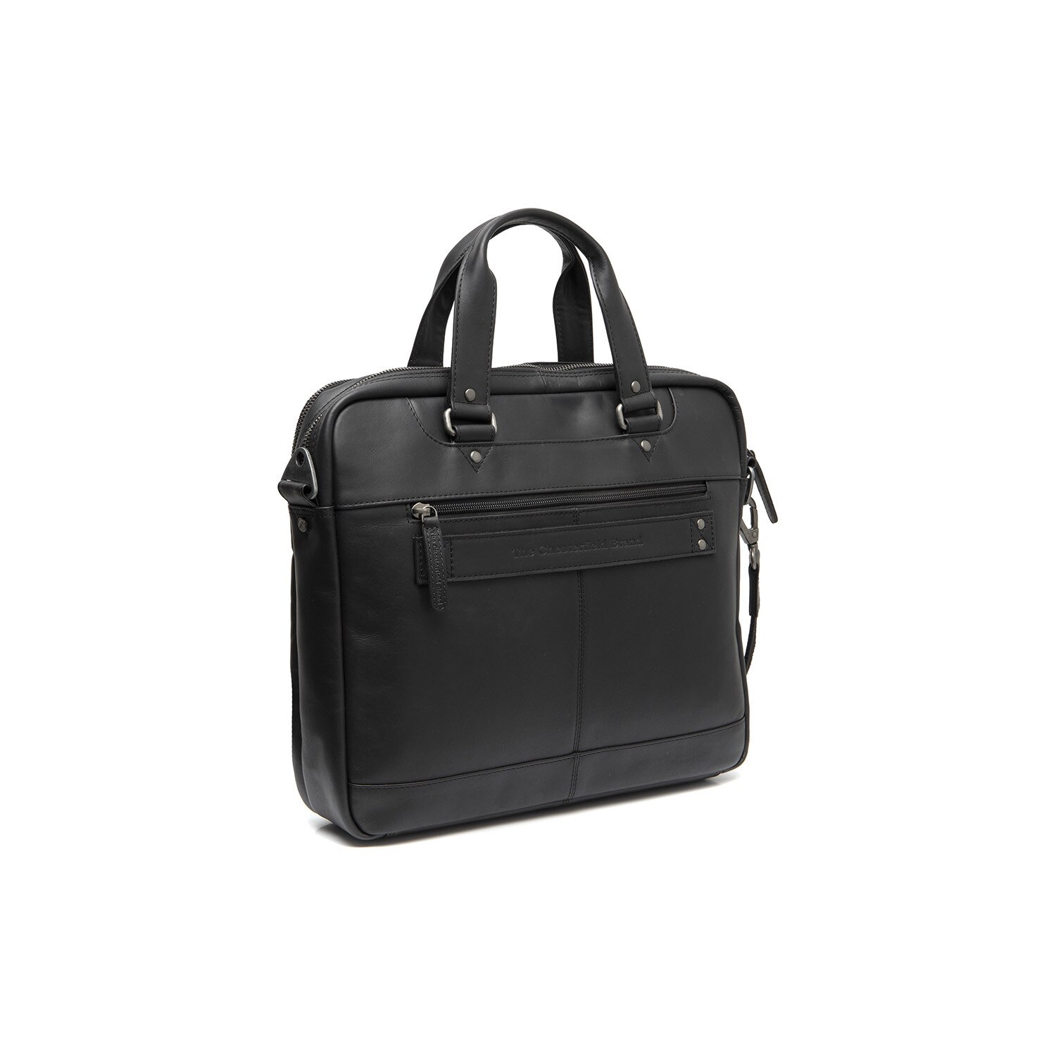 Geantă laptop Montara, The Chesterfield Brand, piele naturală, negru, 37x9x31cm