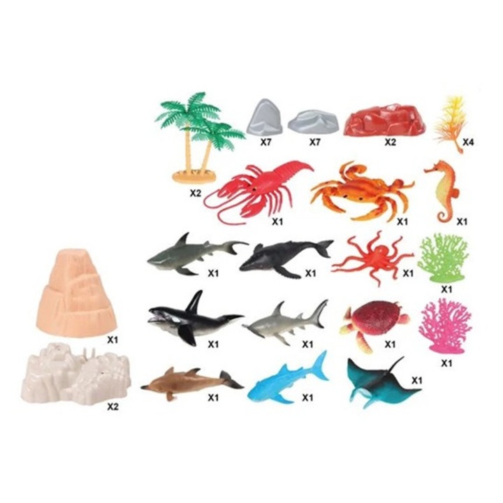 Set Animale Marine ZANOX®, 40 Figurine din Plastic