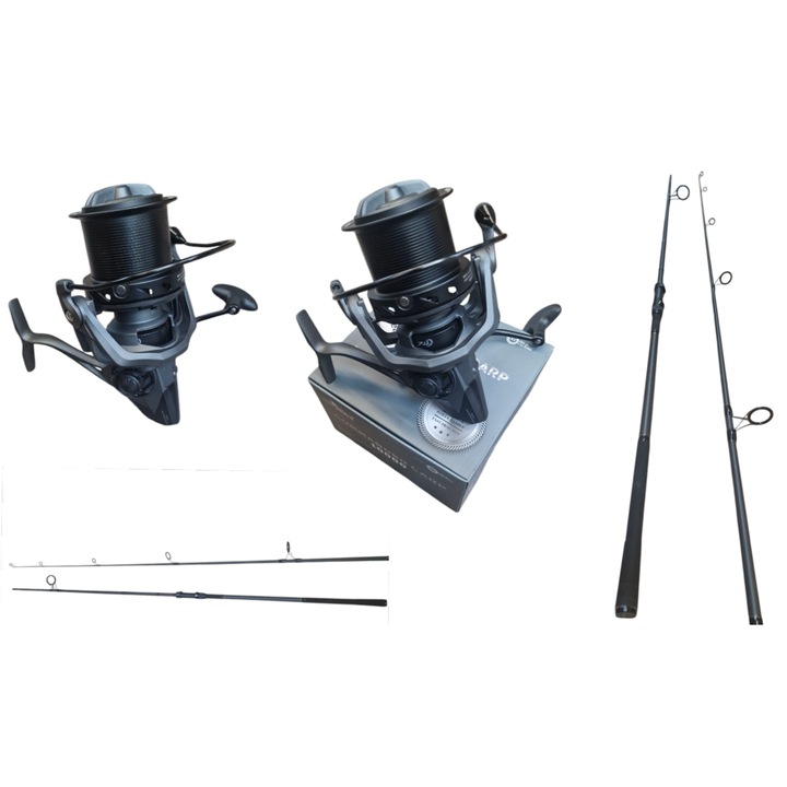 Комплект 4Шаранджийски въдици от карбон Ebisu 2 секции 3.60м / 3.75lbs и 2 макари Commander