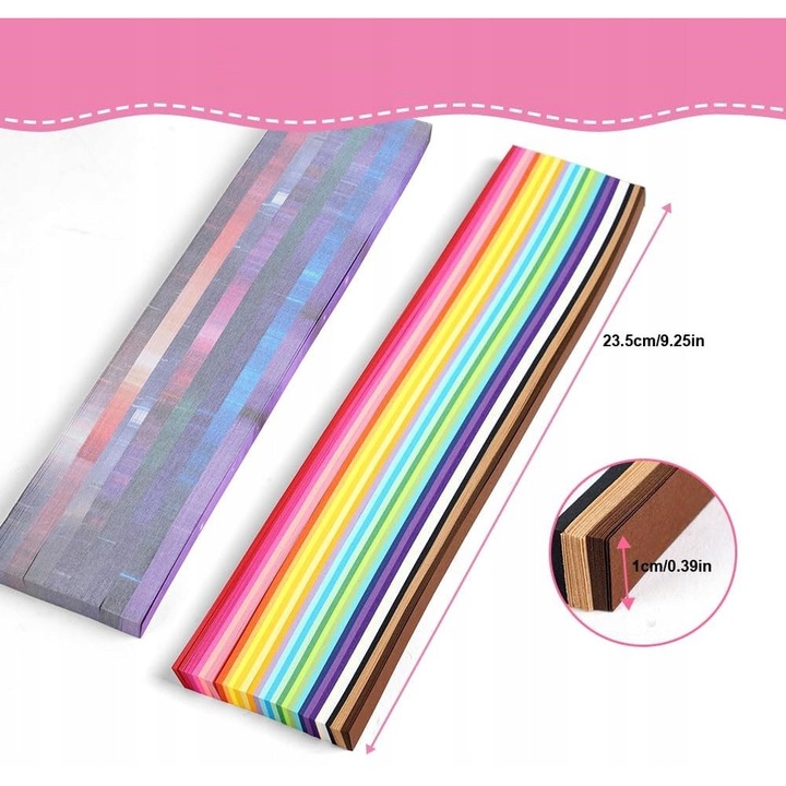 Set 1080 foi hartie origami, 27 culori, lucrari manuale DIY