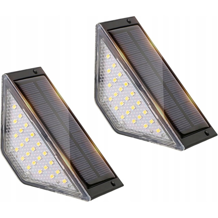 Set 2 lampi solare LED Flintronic, 3000K, waterproof IP65, pentru scari, exterior