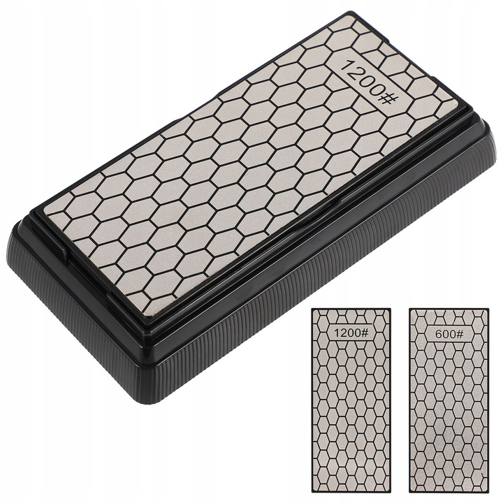 Ascutitoare cu diamant, 15x7x2cm, pentru cutite si unelte, culoare argintie, set 1 buc.