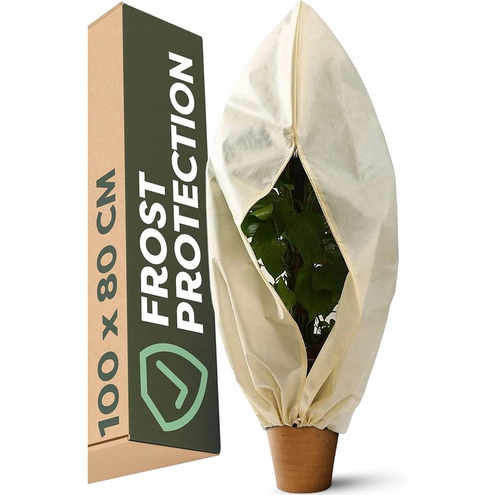 Protectie pentru plante, 100x80cm, material respirabil, impermeabil, antirasucire, set de 1 bucata