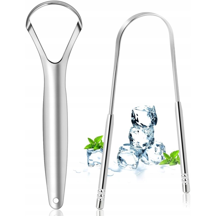 2 darabos nyelvkaparó szett rozsdamentes acélból, könnyen tisztítható