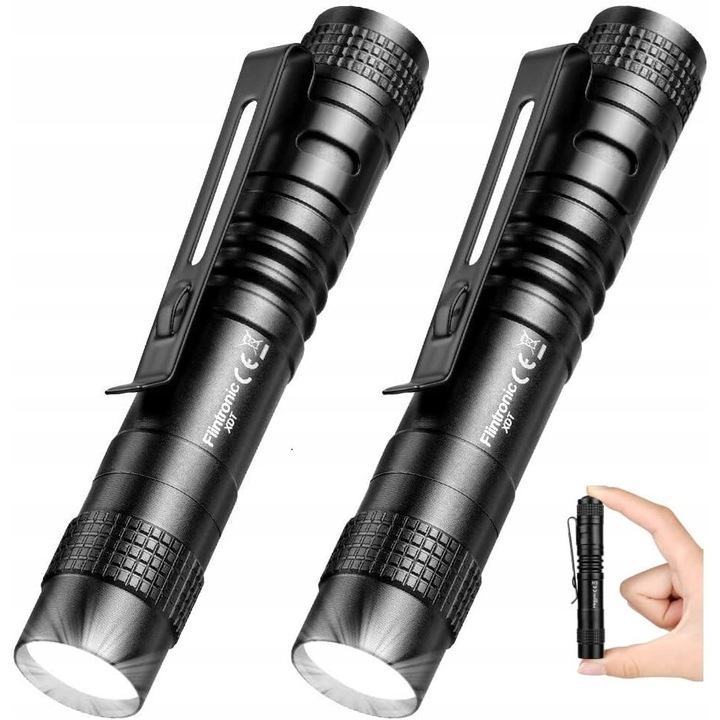 LED фенер Flintronic, комплект 2 броя, водоустойчив, ултралек, 3xAAA, 10x5см