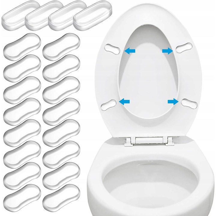Set 20 Odbornici pentru Toaleta, Guma, Transparent, 51x23mm, 45x21mm