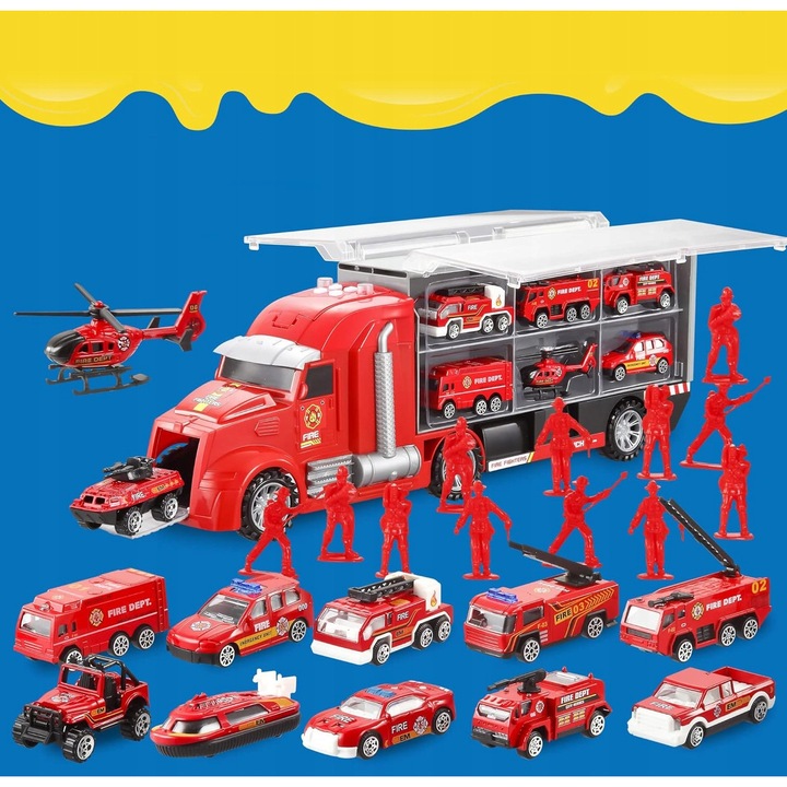 25 az 1-ben tűzoltóautó készlet, 12 jármű és figura, hang- és fényhatások, 3 éves kortól