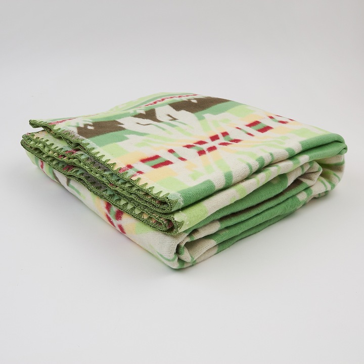 Pled Cozy Blankets, bumbac 100%, 140x205cm, verde