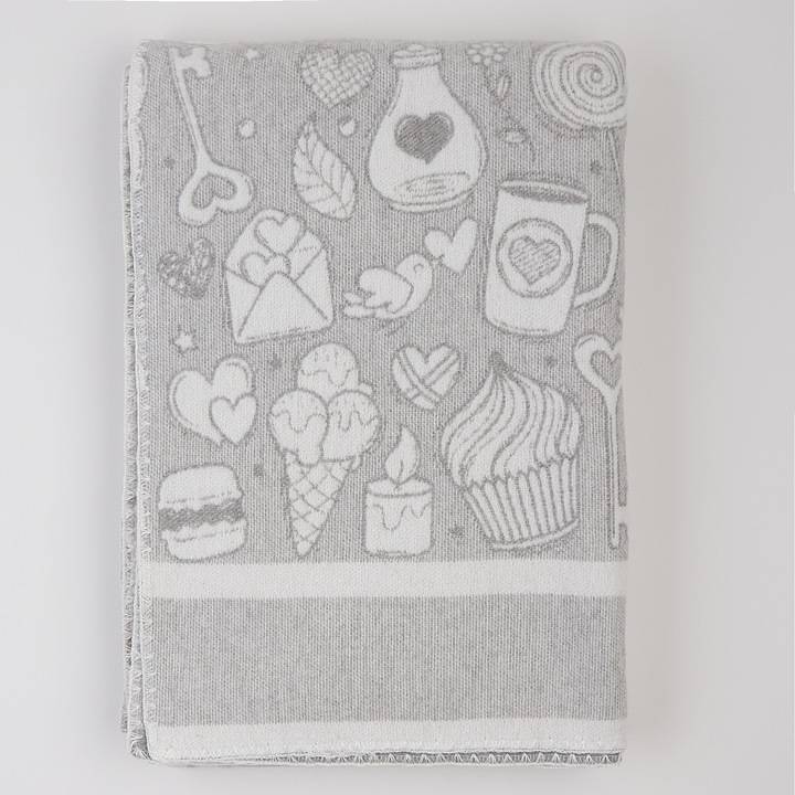 Pled Cozy Blankets, 100% bumbac, 140x205cm, gri