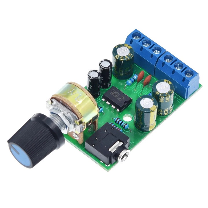Sztereó audio erősítő 2x1.5W TDA2822M-mel, YX1511