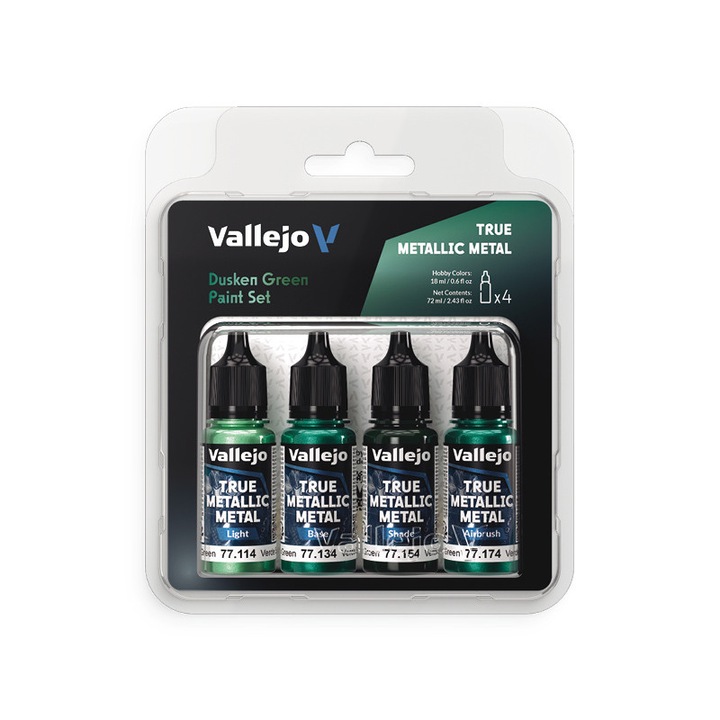 Комплект бои 77257 TMM Dusken Green Paint Set, Vallejo, 4x18ml