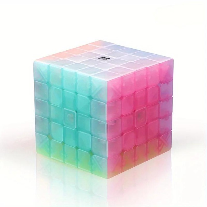 Qiyi Jelly Series Cub 5x5, Cub Rubik Transparent Gelatinoas, Joc Puzzle de Logica