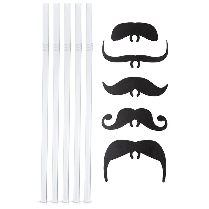 Set 5 paie flexibile cu wasuri decorative, transparente, 22x0,7cm