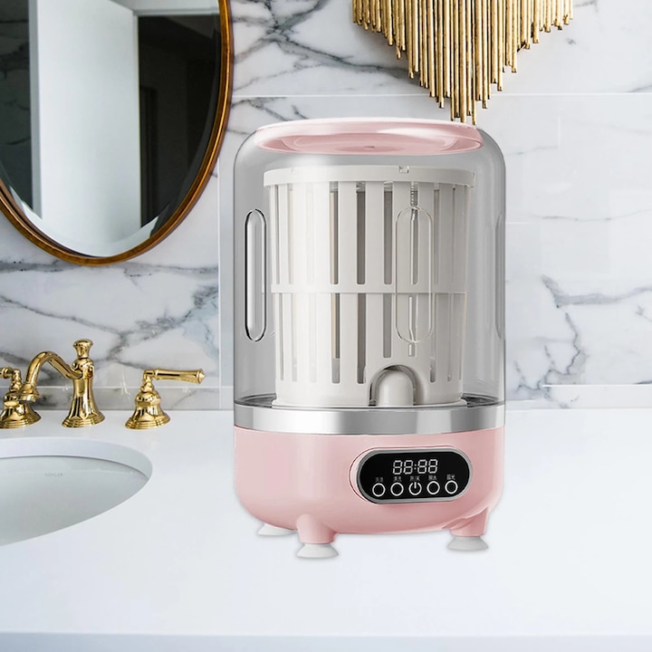 Мини преносима пералня, безжична, 2400mAh батерия, USB зареждане, LCD дисплей, 3 режима на пране, идеална за пътуване, къмпинг и бельо