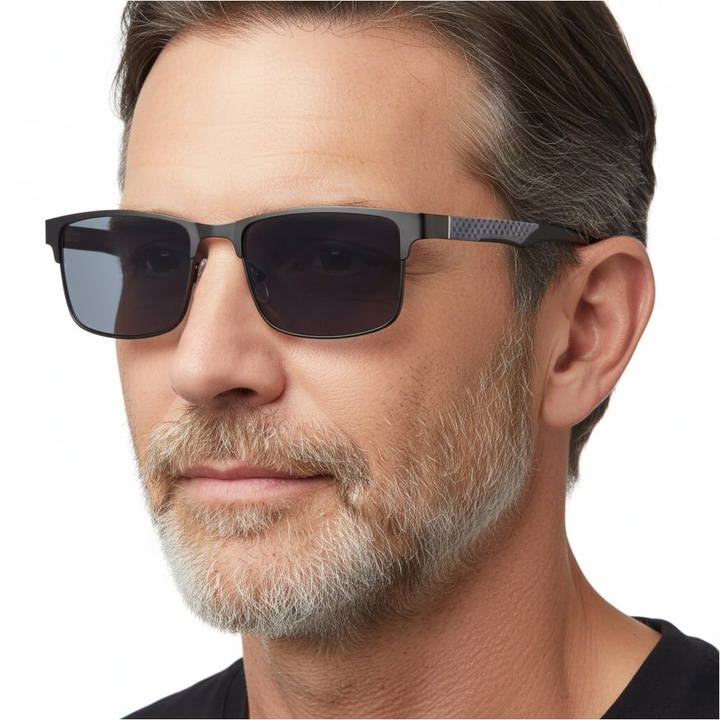 Ochelari de citit STYLION, model SPM41, +1.00, gri/negru, set complet cu accesorii