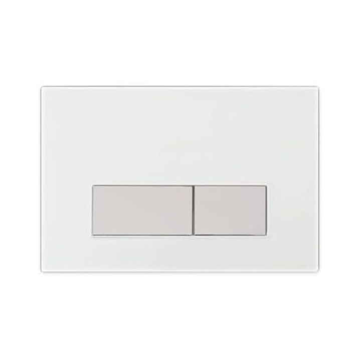 Clapeta de actionare Mendorio, compatibila cu Geberit, alb, functie dubla de spalare