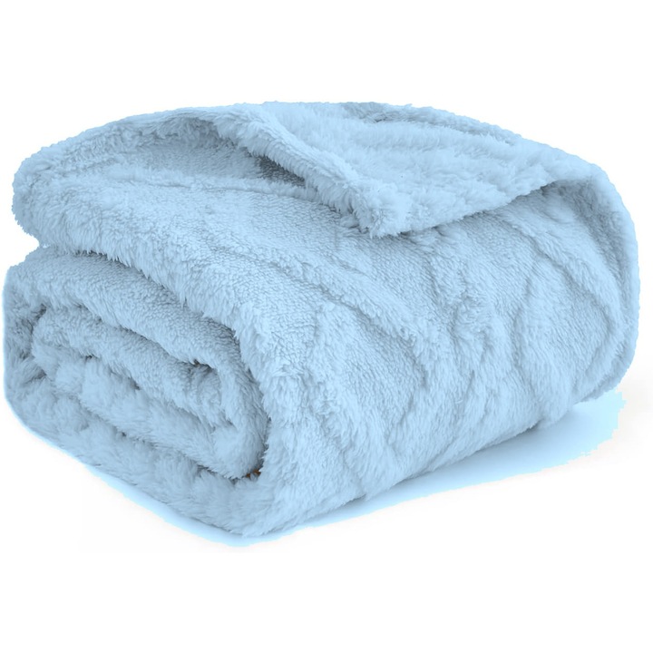 Меко поларно одеяло за куче или котка 70x100 СИН - MIULEE