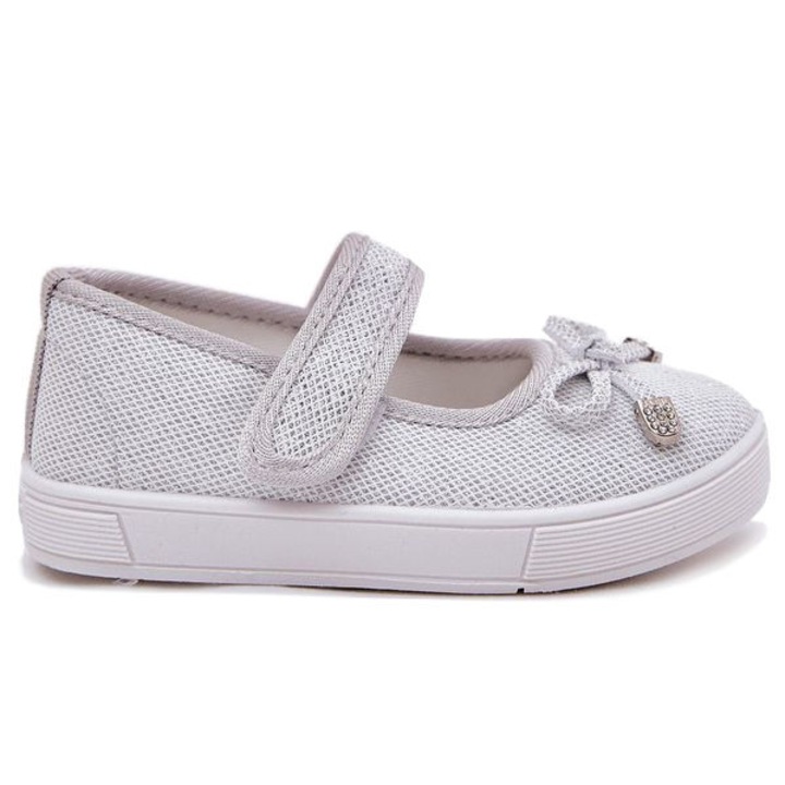 Pantofi fete, Permani, Textil, Gri