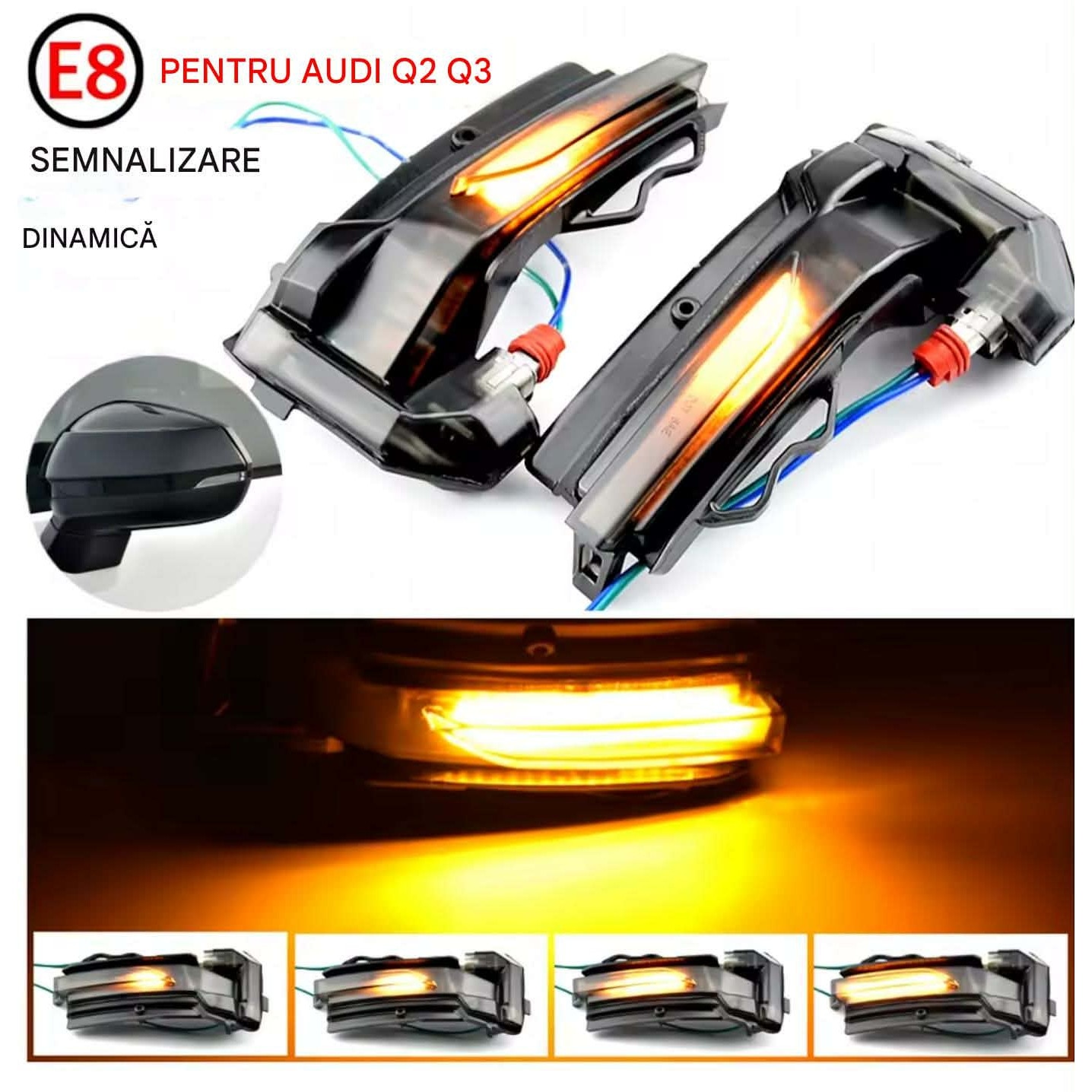 Set 2 semnalizari dinamice oglinda AUDI Q2 2018-2020, AUDI Q3 2019-2020 ...