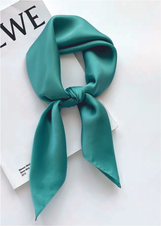 Esarfa Dama Confortino, Esarfa Neagra Matase Naturala, 60x60cm, Verde, 60x60 CM