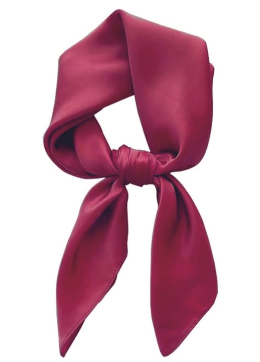 Esarfa Dama Confortino, Esarfa Neagra Matase Naturala, 60x60cm, Visiniu, 60x60 CM