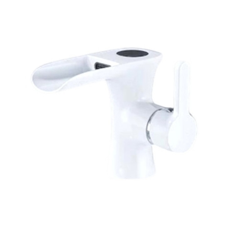 Смесител за мивка за баня, Blackswan, Тип M380, модел Cascada бял, размер 15 см