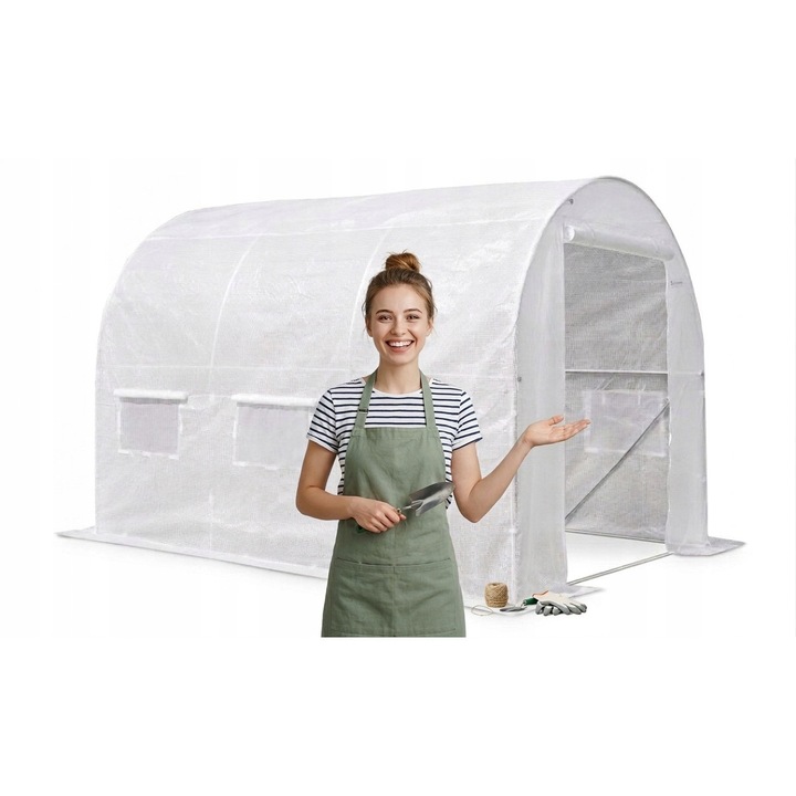 Tunel Foliowy Alb, 3x2x2m, Folie Zamienna, 6m2, Set Fara Stelas