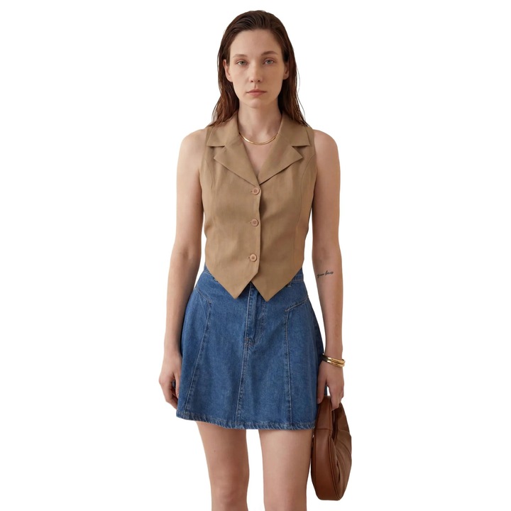 Vesta dama, MyFashion, Bej, Textil, L INTL