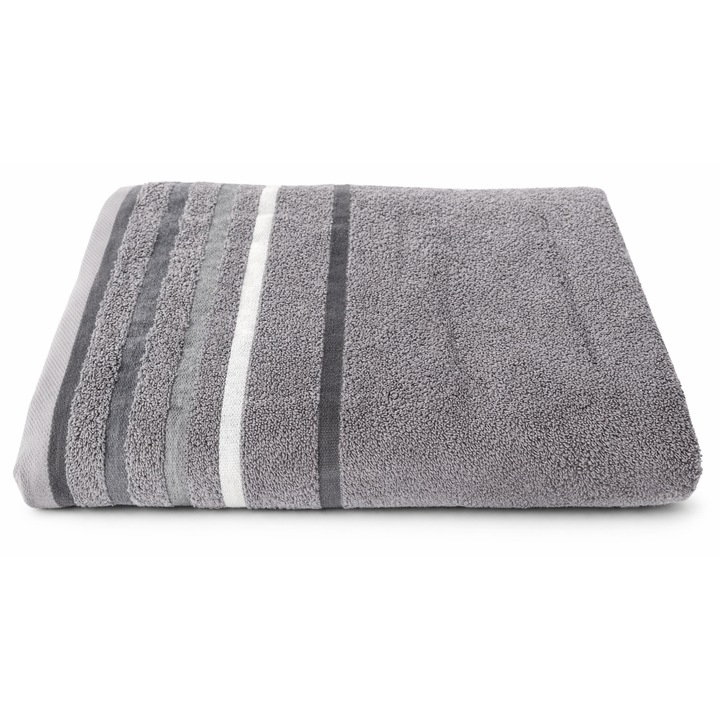 Prosop de baie Premium, 100% bumbac organic, dimensiunea 70x140 cm, densitate 550 g/m², Gri