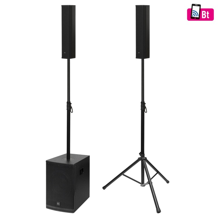 Sistem audio, SAL, PAS12W243S, 400 W, subwoofer 12", 2 boxe verticale, bluetooth