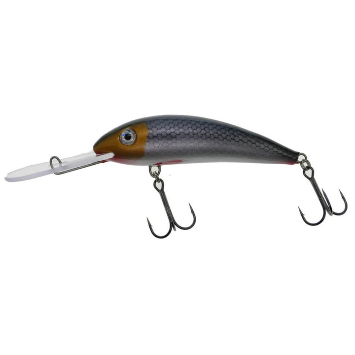 Vobler Gloog Kalipso 80SDR, 8cm, 11gr, Floating, culoare RS, pentru pescuitul la trena, evolutie 4-6m, salau, stiuca, somn, pastrav lac