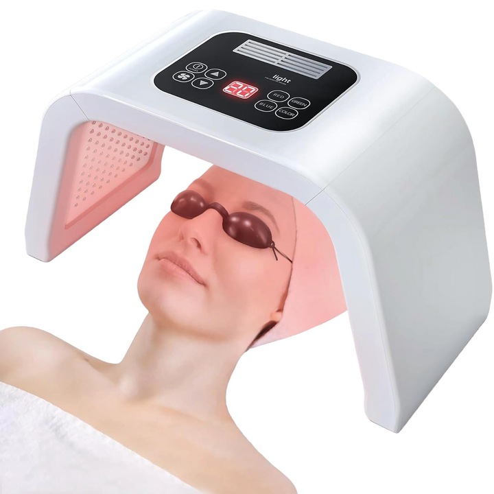 LED arcmaszk, OVERTANG, 7 az 1-ben, 7 szín, vörös fényterápia, otthoni használatra