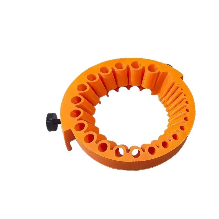 Ascutitor de burghie din plastic, 2mm-13mm, design portabil, compatibil cu polizoare unghiulare de 125mm, portocalie