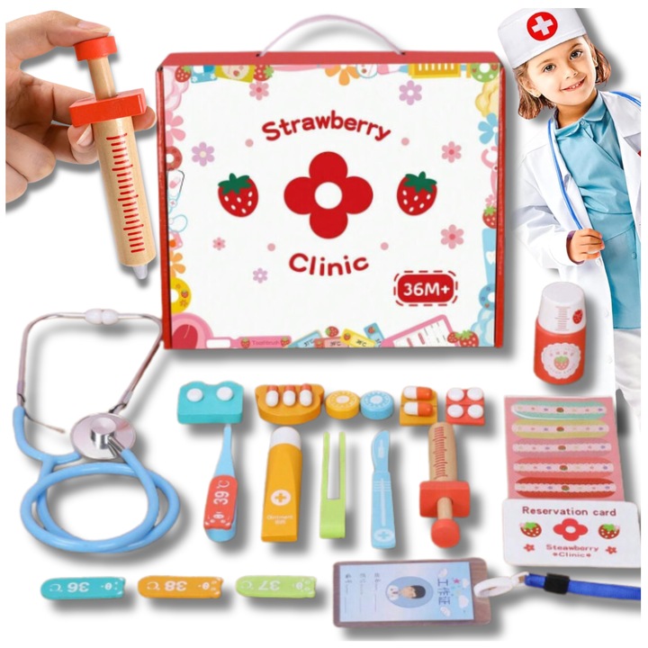 Set de joaca pentru doctor, Luka, stetoscop, 40x60cm, pentru copii