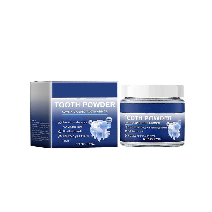 Fogfehérítő és tisztító por, 50g