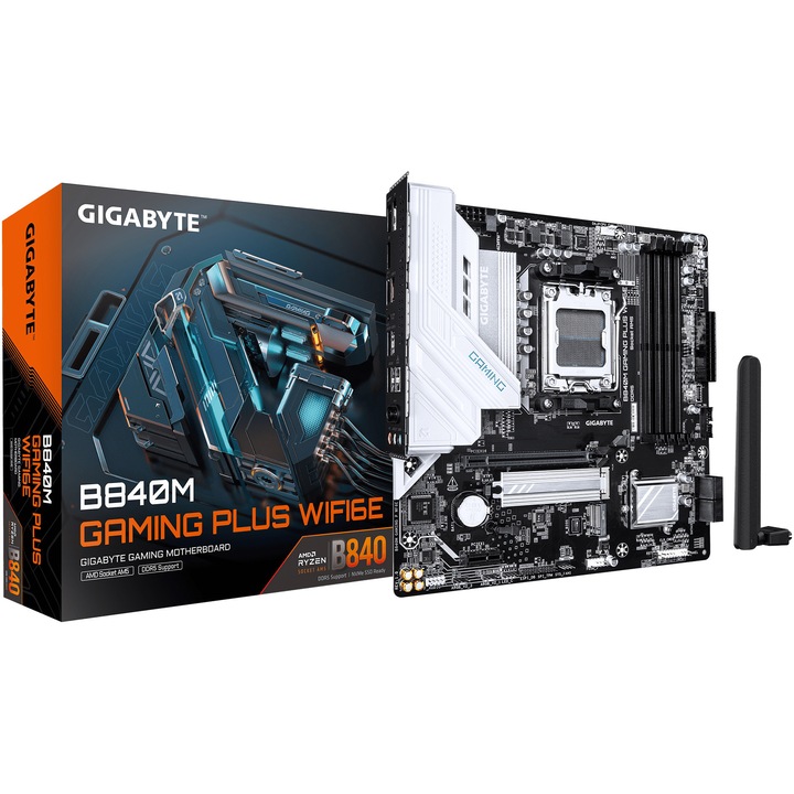 Placa de baza Gigabyte B840M GAMING PLUS WIFI6E, Socket AM5, DDR5, Micro ATX