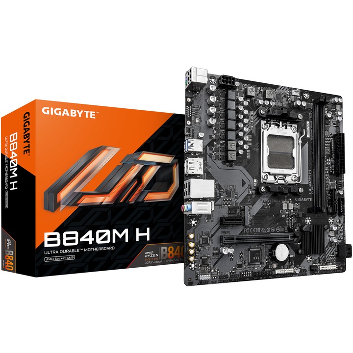 Placa de baza Gigabyte B840M H, Socket AM5, DDR5, Micro ATX
