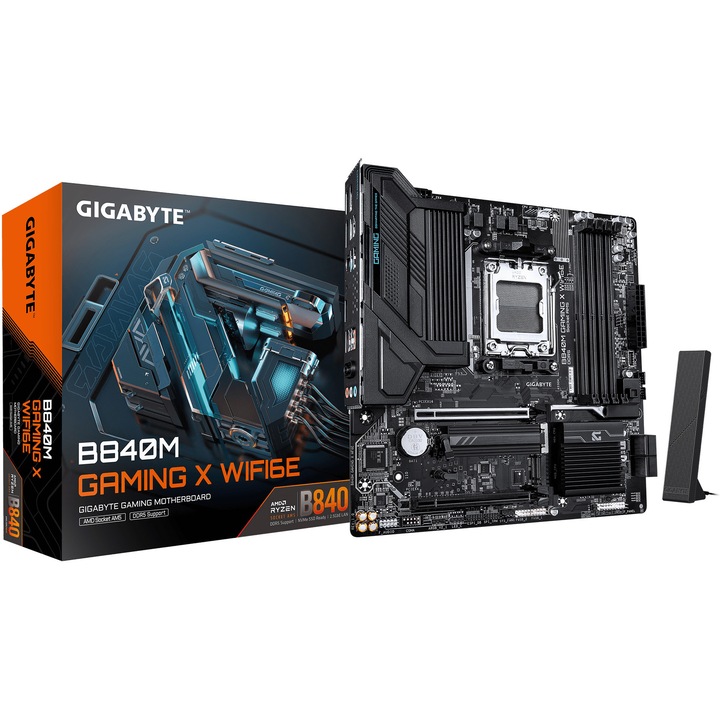 Placa de baza Gigabyte B840M GAMING X WIFI6E, Socket AM5, DDR5, Micro ATX