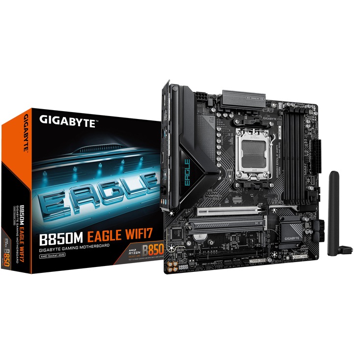 Placa de baza Gigabyte B850M EAGLE WIFI7, Socket AM5, DDR5, Micro ATX