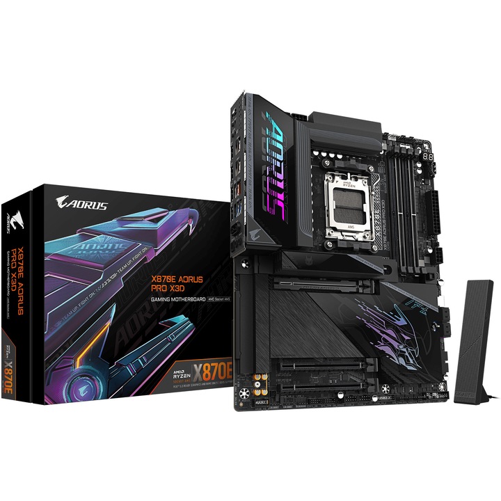 Placa de baza Gigabyte X870E AORUS PRO X3D, Socket AM5, DDR5, ATX