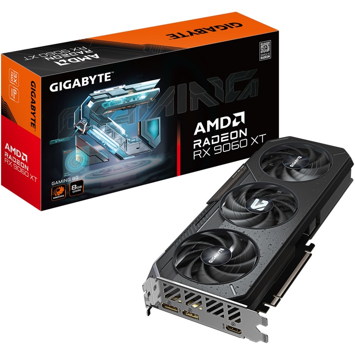 Placa video GIGABYTE Radeon™ RX 9060 XT GAMING, 8GB GDDR6, 128 bit, Negru