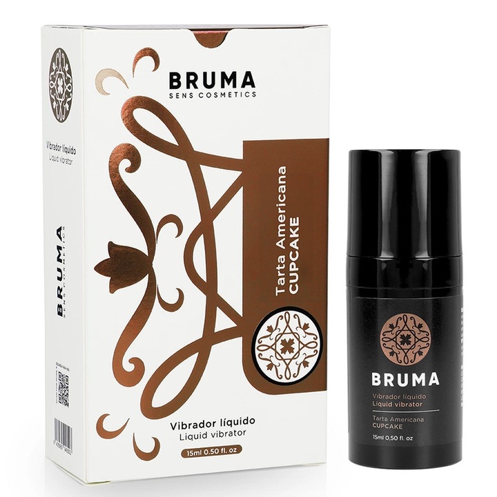 Gel intim BRUMA Cupcake 15ml, formula ultraslaba, aroma de prajitura cu capsuni, compact