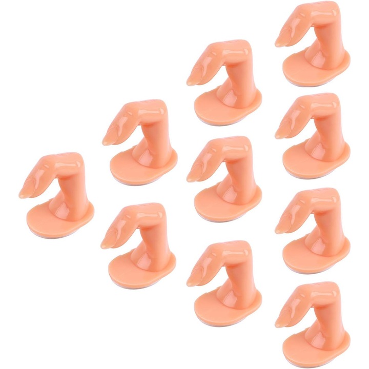 Set 10 de degete practice pentru unghii, plastic, 5x4.5x4.2cm, autocolant
