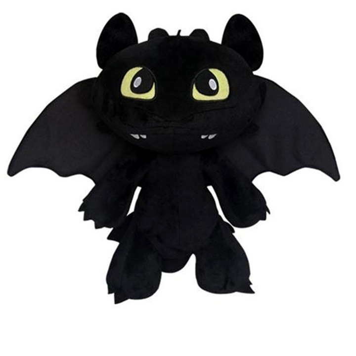 Jucarie de plus, dragon, 40cm, negru, set