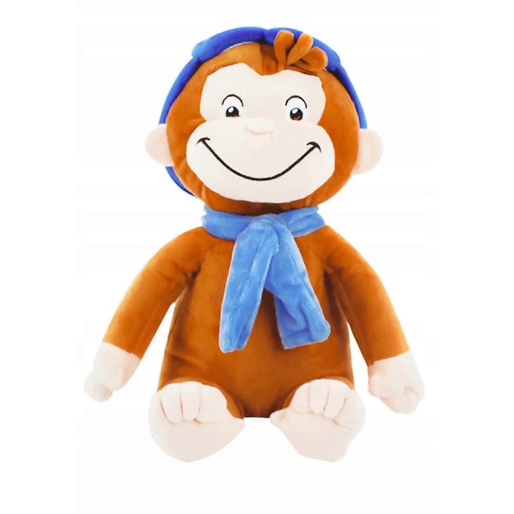 Jucarie de plus Maimuta Curious George 30 cm, multicolor, set pentru toti fanii