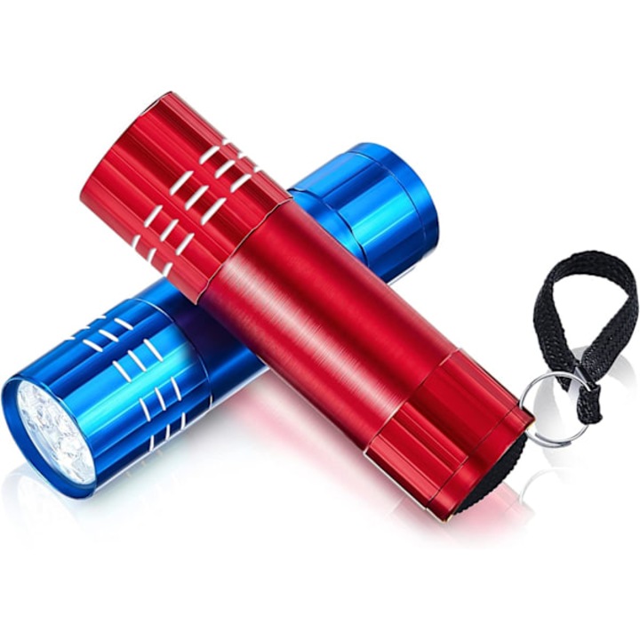 2 db mini LED lámpa gyerekeknek, 8.2x2.3x2.3cm, kék és piros, elemekkel együtt
