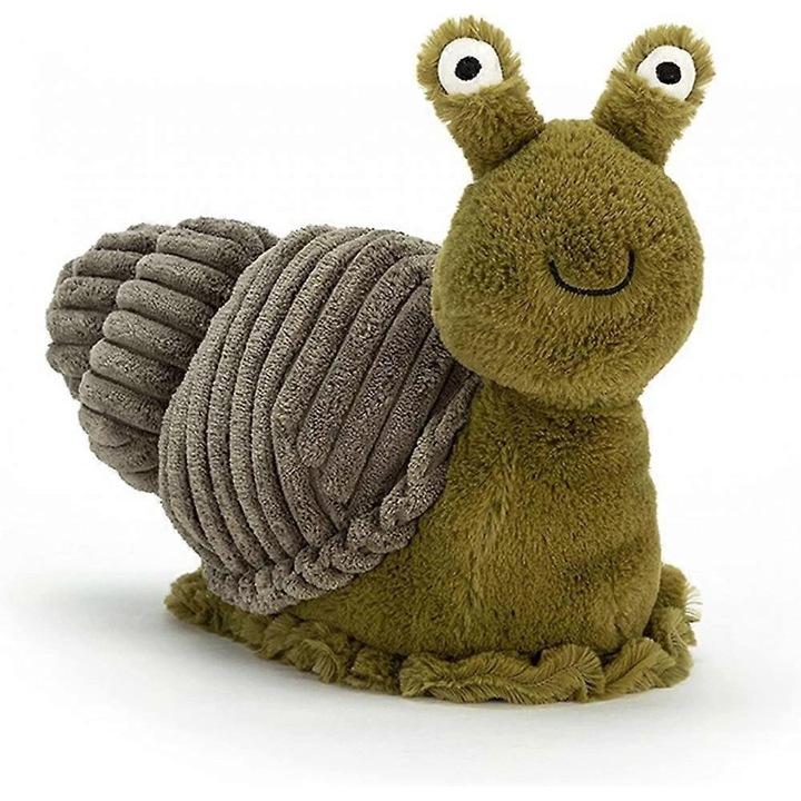 Jucarie de plus melc, 28 cm, design inovator, material coral velvet, cadou pentru copii