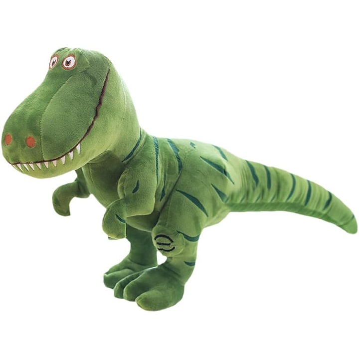 Jucarie de plus dinosaur, 40cm, design realist si dragut, verde, set