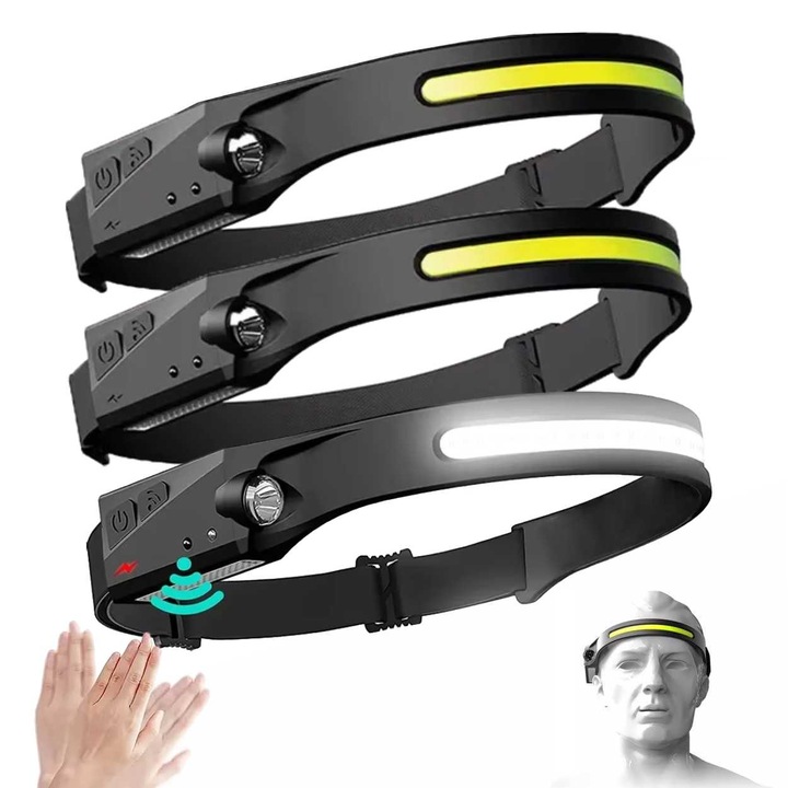 3 db újratölthető LED lámpa szett, 5 világítási mód, vízálló, 8x4x2.5cm